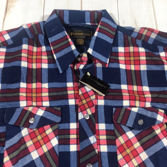 Lord Jim Plaid Button Down Shirt NWT - Picture 3 of 7